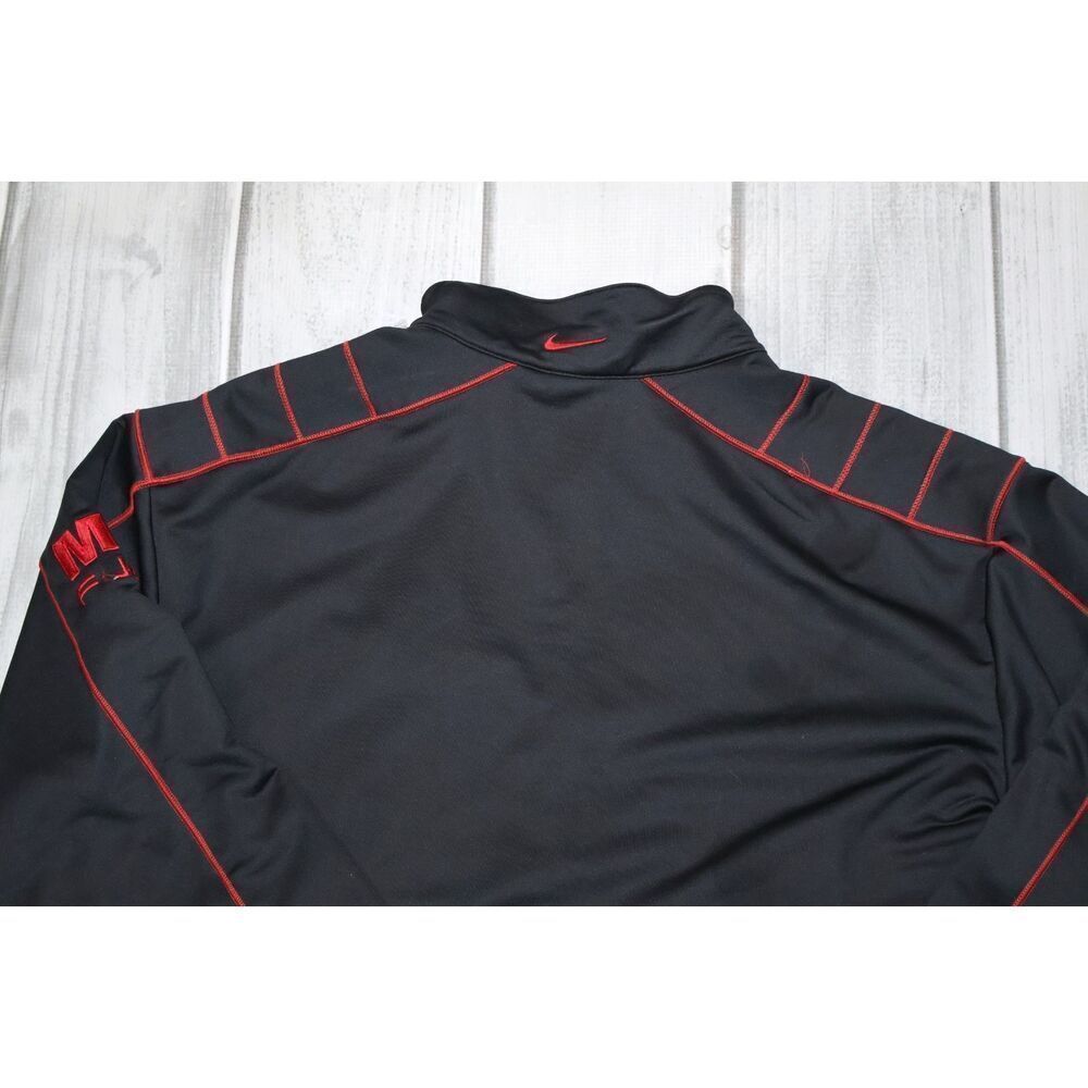 Nike Men's XL Black/Red Long Sleeve Pullover 1/4 Zip Sweater Dri Fit Milwaukee - Picture 9 of 10